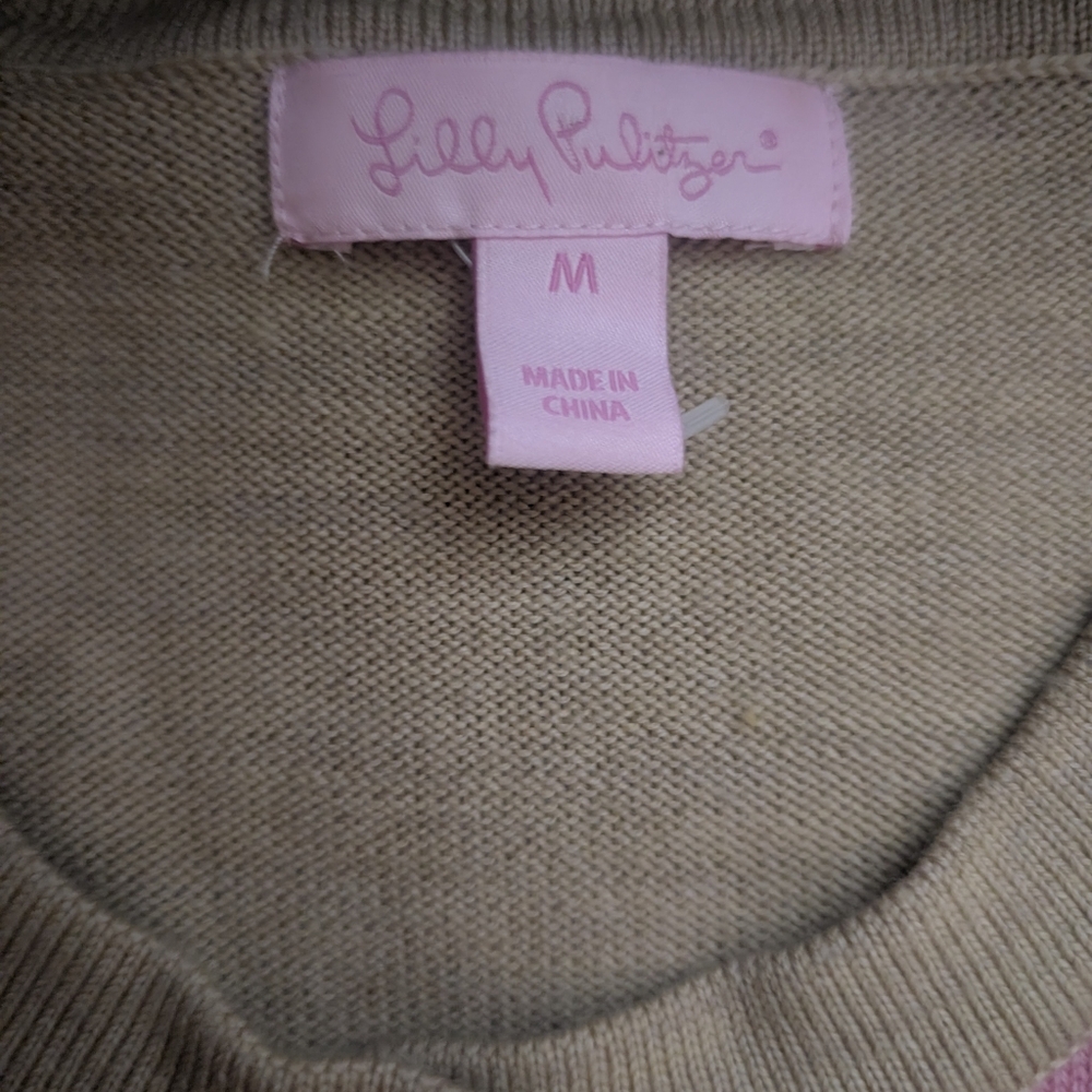 Lilly Pulitzer Women's Beige Crew Neck Sweater